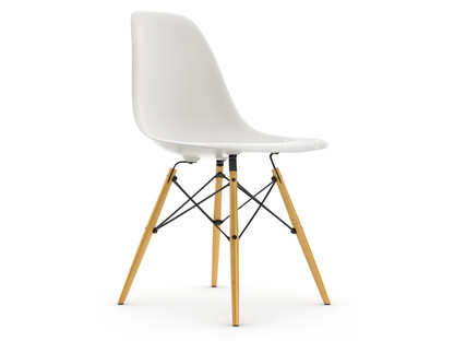 Eames Plastic Side Chair RE DSW White|Without upholstery|Without upholstery|Standard version - 43 cm|Yellowish maple