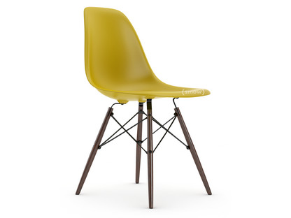 Eames Plastic Side Chair RE DSW Mustard|Without upholstery|Without upholstery|Standard version - 43 cm|Dark maple