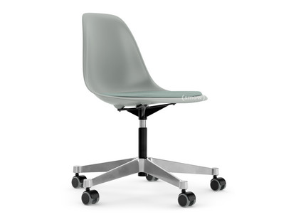 Eames Plastic Side Chair RE PSCC Light grey RE|With seat upholstery|Ice blue / ivory