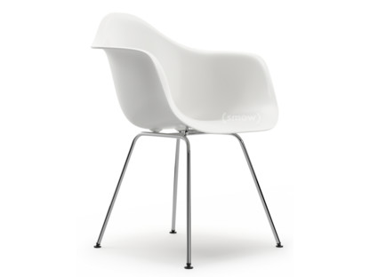 Eames Plastic Armchair RE DAX White|Without upholstery|Without upholstery|Standard version - 43 cm|Chrome-plated
