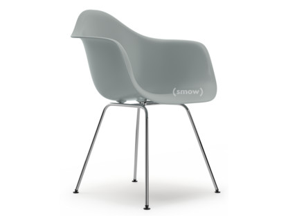 Eames Plastic Armchair RE DAX Light grey|Without upholstery|Without upholstery|Standard version - 43 cm|Chrome-plated