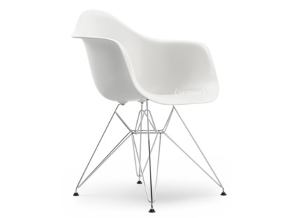 Eames Plastic Armchair RE DAR White|Without upholstery|Without upholstery|Standard version - 43 cm|Chrome-plated