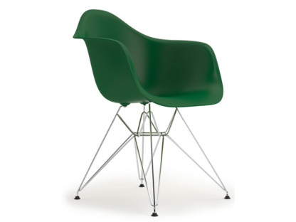 Eames Plastic Armchair RE DAR Emerald|Without upholstery|Without upholstery|Standard version - 43 cm|Chrome-plated