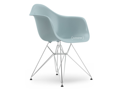 Eames Plastic Armchair RE DAR Ice grey|Without upholstery|Without upholstery|Standard version - 43 cm|Chrome-plated