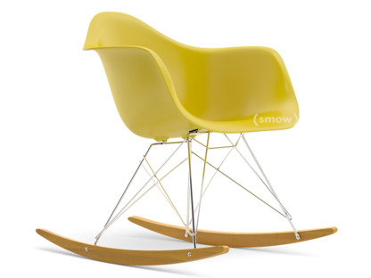 Eames Plastic Armchair RE RAR Mustard|Chrome-plated|Yellowish maple
