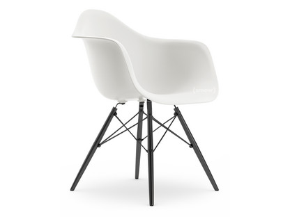 Eames Plastic Armchair RE DAW White|Without upholstery|Without upholstery|Standard version - 43 cm|Black maple
