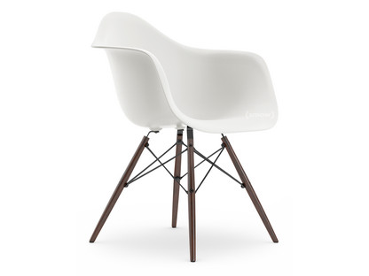 Eames Plastic Armchair RE DAW White|Without upholstery|Without upholstery|Standard version - 43 cm|Dark maple