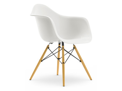Eames Plastic Armchair RE DAW White|Without upholstery|Without upholstery|Standard version - 43 cm|Yellowish maple