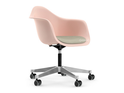 Eames Plastic Armchair RE PACC Pale rose RE|With seat upholstery|Warm grey / ivory