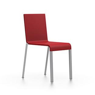 .03 Stackable|Base powder-coated silver sleek|Without armrests|Bright red