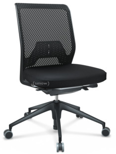 ID Mesh FlowMotion-without tilt mechanism, without seat depth adjustment|Without armrests|5 star foot , basic dark plastic|Basic dark|Plano seat cover, diamond mesh back|Nero