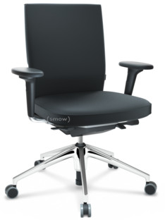 ID Soft FlowMotion-with tilt mechanism, with seat depth adjustment|With 2D armrests|5 star foot, polished aluminium|Basic dark|Silk mesh seat and back|Nero