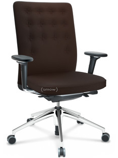 ID Trim Without lumbar support|FlowMotion-with tilt mechanism, with seat depth adjustment|With 3D-armrests|5 star foot, polished aluminium|Seat and back Plano|Brown
