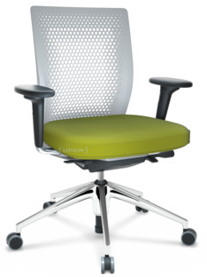 ID Air Soft grey|Plano fabric-68 avocado|Basic dark|5 star foot, polished aluminium|With 2D armrests