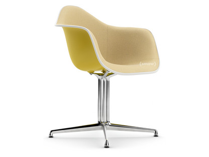 Eames Plastic Armchair RE DAL Mustard|With full upholstery|Mustard / ivory