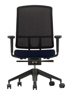 AM Chair Black|Dark blue/brown|With 2D armrests|Aluminium powder-coated deep black
