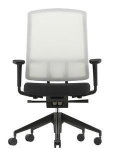 AM Chair White|Dark grey/nero|With 2D armrests|Aluminium powder-coated deep black