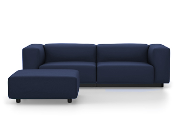 Soft Modular Sofa Laser dark blue|With Ottoman