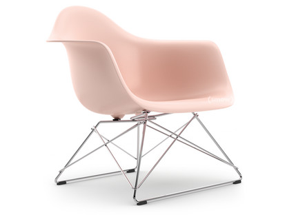 Eames Plastic Armchair RE LAR Pale rose|Without upholstery|Chrome-plated