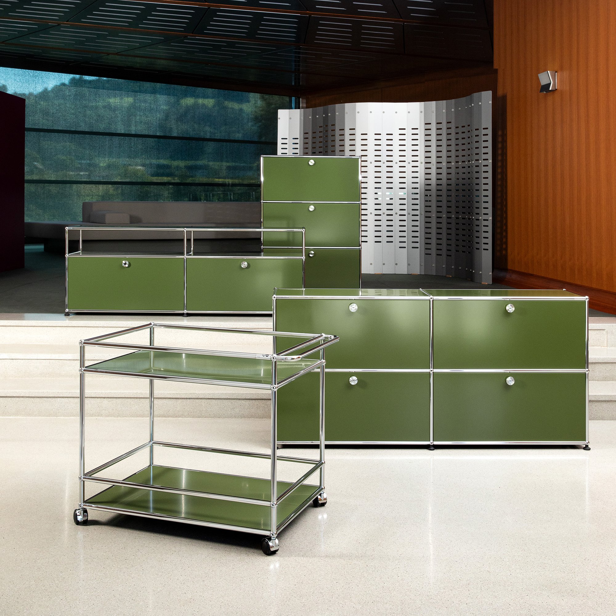 USM Haller Bar Trolley Type 2, Gentian blue RAL 5010 | USM Haller