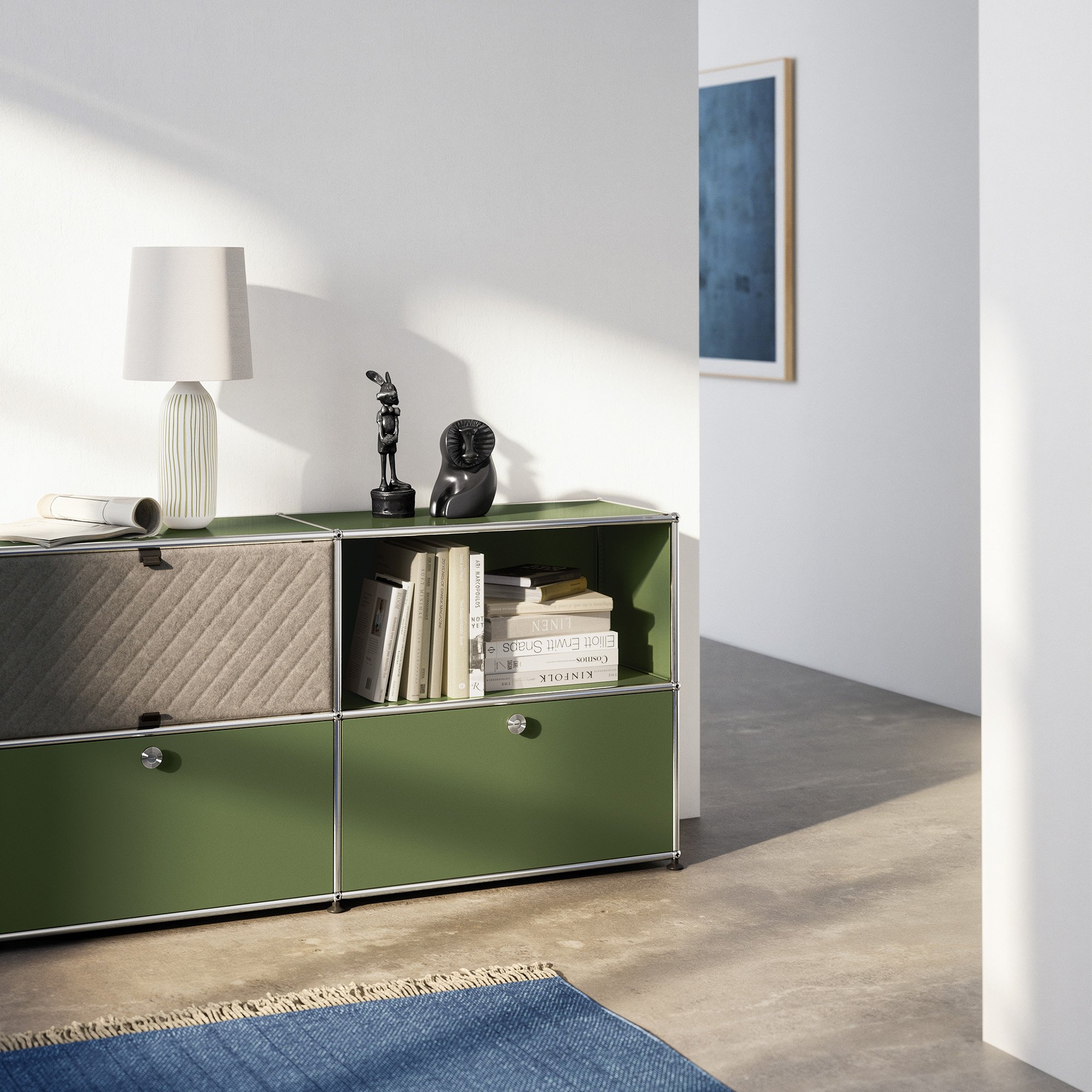 レアUSM Haller 350x395 panel USM Soft Panel Mono for USM Haller Shelves, 50 cm x 35 cm, Red