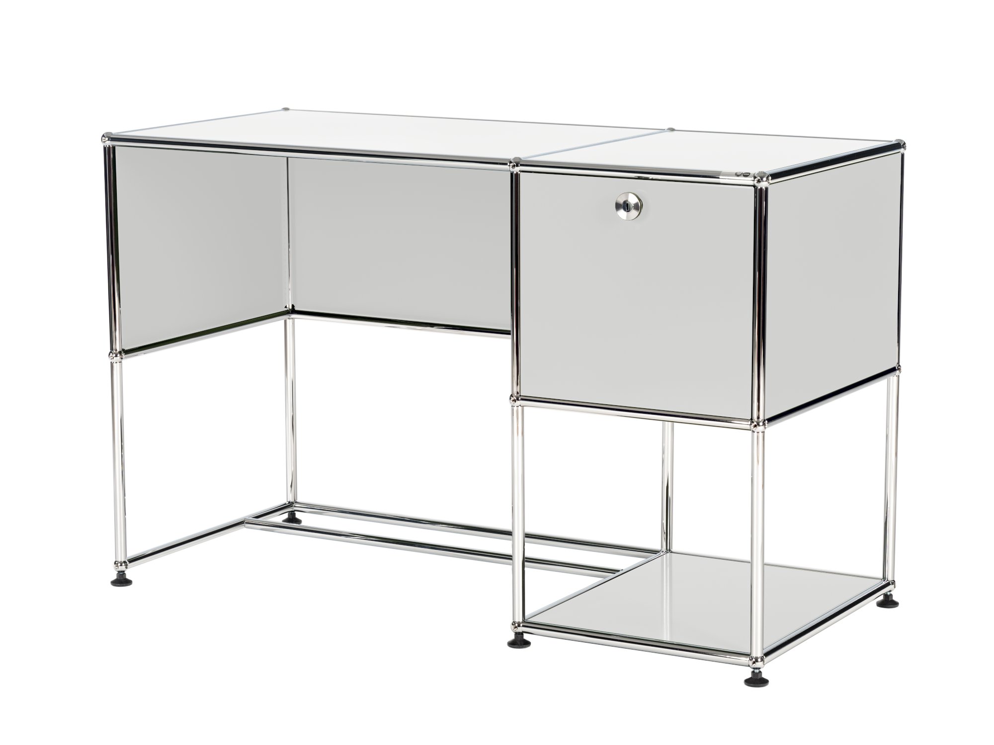USM Haller Home Office Desk, Light grey RAL 7035, With cable entry hole ...