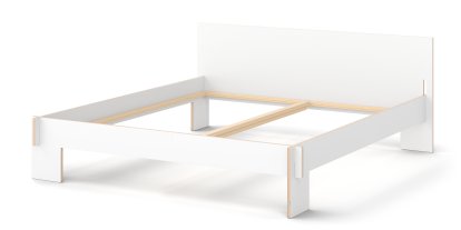 Siebenschläfer Bed, 180 x 200 cm, With headboard, White, Without slatted base