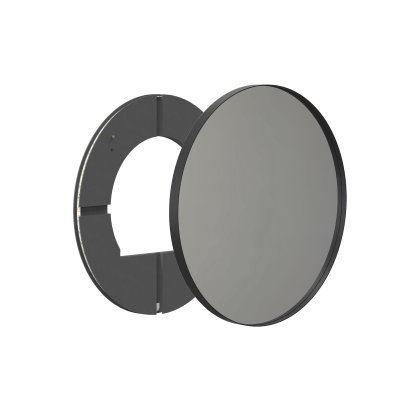 Unu mirror with LED lighting round (set), ø 60 cm, Black matt