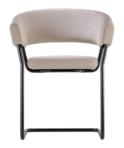 D9 Armchair, Fabric Vidar 323 - sand, Powdercoated black, Felt glides
