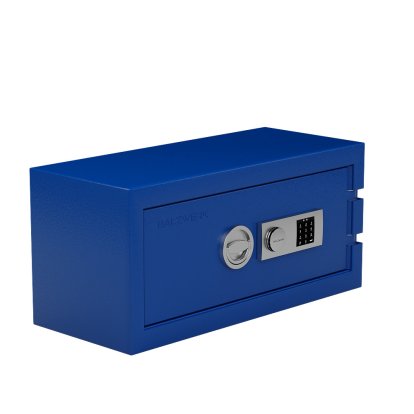 Balzsafe CONNECT Safe for USM Haller Shelves, 75 cm x 35 cm x 35 cm, Gentian blue RAL 5010, Electronic combination lock with master key
