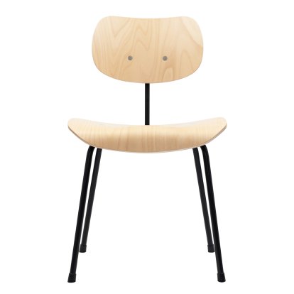 SE 68 Chair, Non-stackable, Without upholstery, Matt black powder-coated, Without armrests, Beech, natural