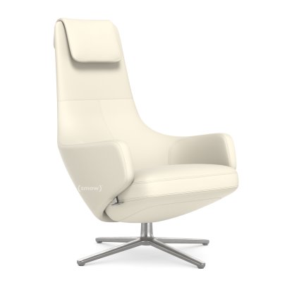 Repos, Chair Repos, Leather Premium F snow, 40 cm, Polished