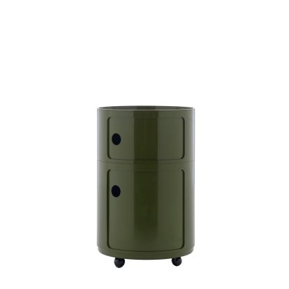 Componibili Container Big, 2 Compartments, Green, With castors