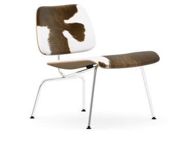 Plywood Group LCM Calf’s Skin Chair, Natural ash, skin brown/white, Polished chrome
