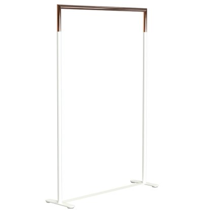 Bukto Coat Rack, White matt / polished copper , 100 cm