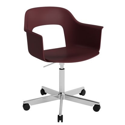 Layout 241 Swivel Armchair, Bordeaux, Polished aluminium