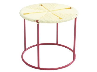 Acapulco Side Table Outdoor, Eggshell / garnet red