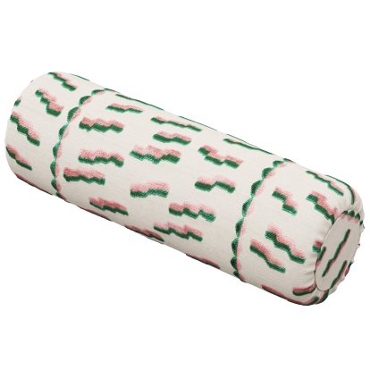 Sander Cushion, Roll, Tiger Beat - Pink/green Col. 005
