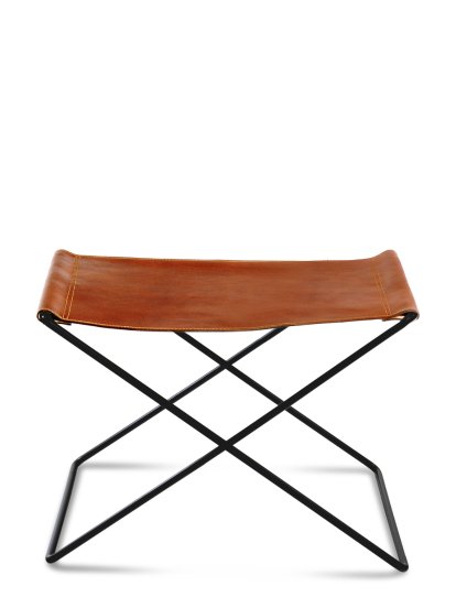 Ox Stool, Hazelnut, Steel, black powder-coated