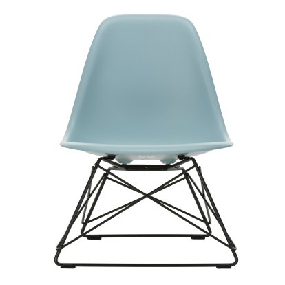 Eames Plastic Side Chair RE LSR, Ice grey, Without upholstery, Powder-coated basic dark