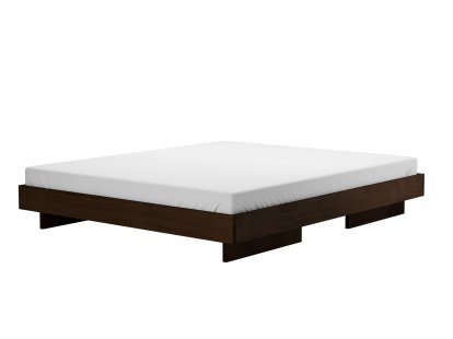 Zians Bed, 180 x 200 cm (Large), Without headboard, Waxed walnut