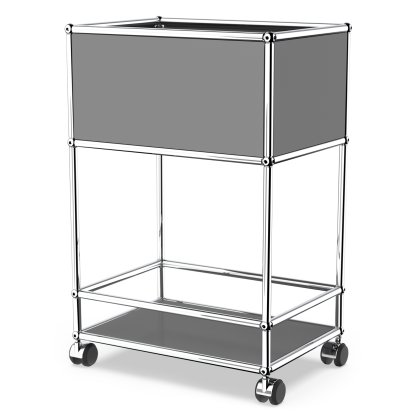 USM Haller Bar Sideboard Type 2, Mid grey RAL 7005, Hard castors for carpets