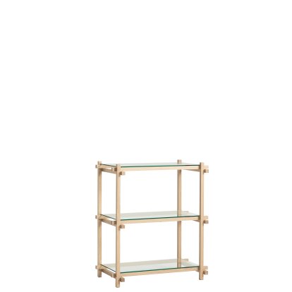 Woody Shelf, H 85,5 cm x W 75,5 cm, Soaped oak /glass