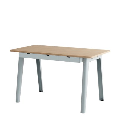New Modern Desk, Metal/wood, 130 x 70 cm, With storage module, Pale blue