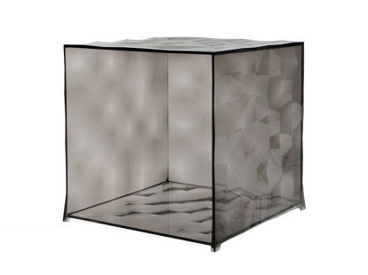 Optic Side Table, Without doors, Transparent, Fumé