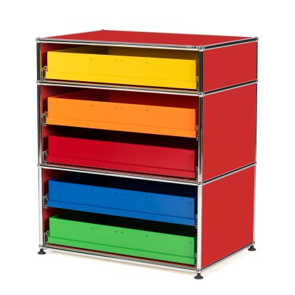 USM Haller Kids Highboard M With Drawers, USM ruby red
