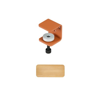 Tiptoe Wall Shelf, Solid Oak, Wall shelf 45 cm, Tangerine red