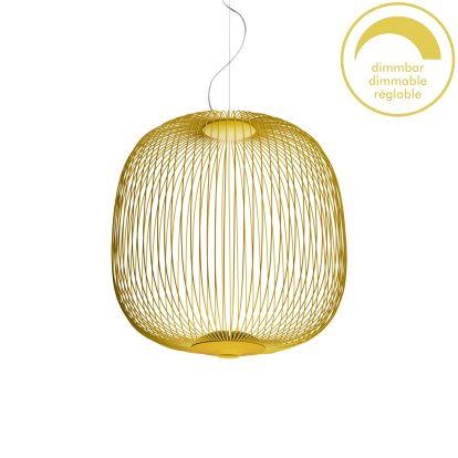 Spokes Pendant Lamp, Ø52 cm, Golden yellow, Dimmable