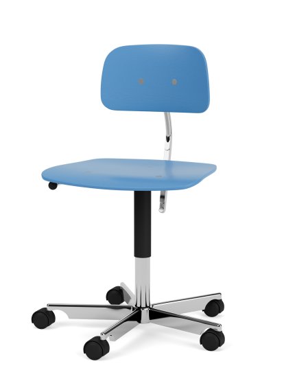 Kevi 2533 Swivel Chair, A / 38 - 51 cm, Azure, Polished aluminium