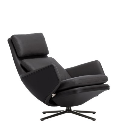 Grand Relax Lounge Chair, Without Ottoman, Leather Premium F, nero, Basic dark, 41,5 cm